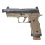 dSIG P320 AXG COMBAT 9MM PSTL FDE/BLK, THREADED, 4.6"BBL, HOGUE GRIP, SUPP RAISED DN SIGHTS