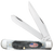 Case 53063 CopperLock Stars & Stripes 2.99" Folding Wharncliffe Plain Mirror Polished Tru-Sharp SS Blade, Sawcut Jig Gray Bone Handle, American Flag Shield