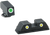 AmeriGlo GL115 Classic Tritium Sight Set for Glock  Green Tritium White Outline Front Sight-Yellow Tritium White Outline Rear Sight
