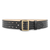2-1/4"" Hi-Gloss Leather Sam Brown 4 Row Stitch Duty Belt with Solid Brass Gold Buckle