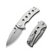 Excalis Flipper/Thumb Stud Folding Knife 2.97"" Satin 9Cr18MoV Reverse Tanto Plain Edge Blade, White G10 Handle
