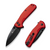 ArcBlast Flipper/Thumb Stud Folding Knife 2.98"" Black 9Cr18MoV Drop Point Plain Edge Blade, Red Aluminum Handle
