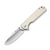 SENCUT Aetheris Flipper & Thumb Stud Knife Ivory G10 Handle (3.68"" Satin Finished 9Cr18MoV Blade)