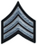 Medium 3'' Gray/Black Sergeant Chevrons w/ Merrowed Border