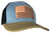 Outdoor Cap Heathered Grey/Blk/ Old Gold Trucker w/USA Flag Leather Patch