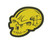 Yellow Voodoo Skull Rubber Patch (1 1/2 X 2)