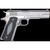 Cnc Firearms CNCTUX38 Colt 1911 Tuxedo 38 Super 5" Stainless Steel Barrel, High Polished w/Black DLC Engraving Stainless Steel Serrated Slide & Frame, Stingray Grip