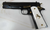 Colt 1911 Classic Engraved, 38 Super, Polished Black with Gold Plated Outline and White Grips with the Gold Colt Medallions