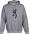 MARK HEATHER GRAY LARGEBROWNING HOODIE BRANDED BUCK 