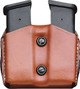 DESANTIS DOUBLE MAG POUCH OWB LEATHER GLOCK 43 TAN