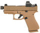 Glock PX4350204FRMOSNINO2 G43X MOS Slim Sub-Compact Frame 9mm Luger 10+1 3.41" Threaded Barrel Flat Dark Earth Cerakote MOS Cut/Serrated Steel Slide FDE Cerakote Polymer Frame With Front Rail Black Textured Polymer Grip Holosun HS 407K Red Dot