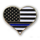 Heart Pin - Thin Blue Line, Individual