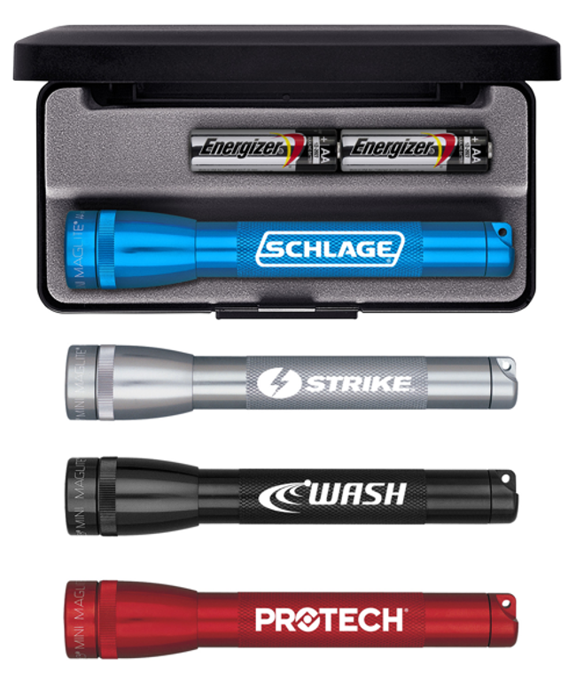 Mini Maglite, logo flashlight, "AA" Mini Flashlight, promotional flashlight, giveaway flashlight