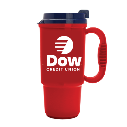 Translucent Red Mig, Royal Blue Lid