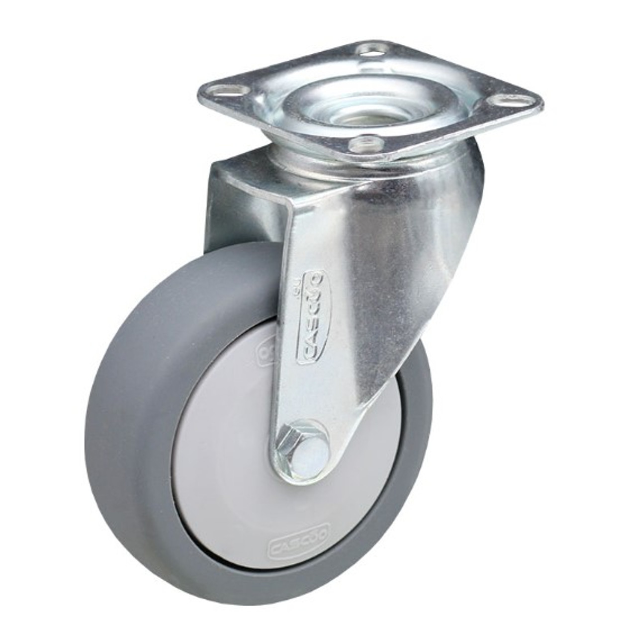 Grey Rubber Swivel Plate Castor