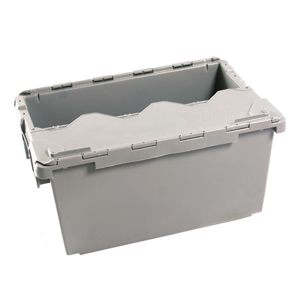 grey tote bin large - secure plastic container - dreymar industrial