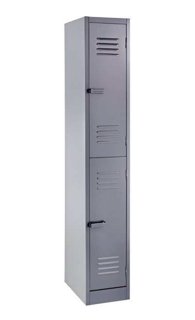 2 Door Steel Locker (Doors Closed - Grey)