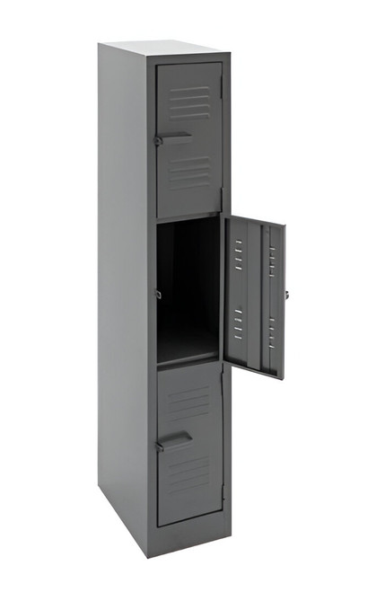 3 Door Steel Locker (Mixed Closed - Grey)