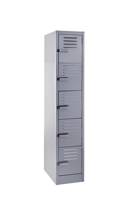 5 Door Steel Locker (Doors Closed - Grey)