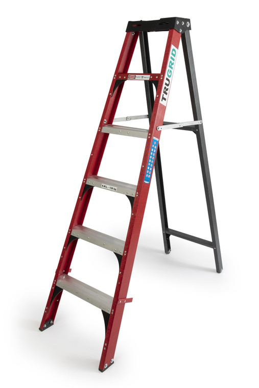 Heavy Duty Fiberglass Step Ladder with Aluminium Steps