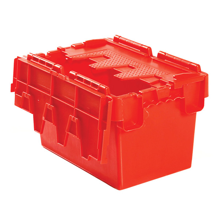 red tote bin - secure plastic container - dreymar industrial