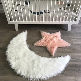 Alfombra Lavable a máquina con forma de Luna: ¡Ideal para el dormitorio de los niños o para decorar el living de tu hogar!