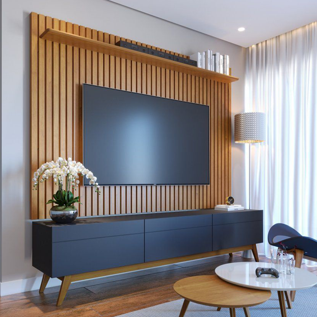 Pared Ripado Panel Ripado de pared Wood Wall, una solución decorativa y funcional