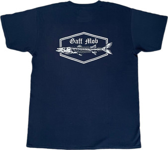 NAVY BLUE CUDA FISH BONES S/S TEE