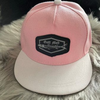 YOUTH PINK AND WHITE CUDA PATCH HAT