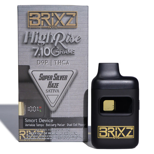 THCA/D9P Brixz NYC High Rise Super Silver Haze Disposable 7g