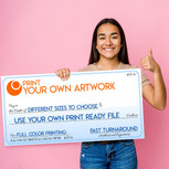 Use your own artwork to print your big check