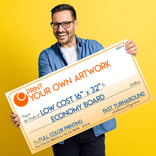 Use your own artwork to print your big check