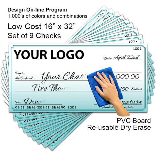 set of 9 16x32 PVC checks dry erase