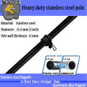 6FT Black Stainless Steel Flag Pole Kit (With Bracket)