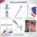 6FT Silver Stainless Steel Flag Pole Kit (With Bracket)