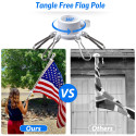 6FT Silver Stainless Steel Flag Pole Kit (With Bracket)