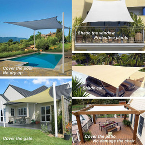 Rectangle Patio Sun Shade Sail（Grey Color）