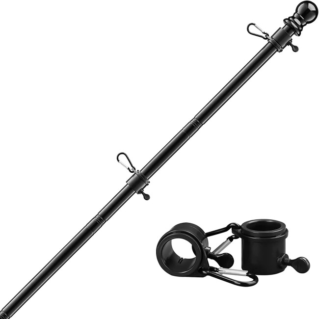 6FT Black Stainless Steel Flag Pole Kit (Without Bracket)