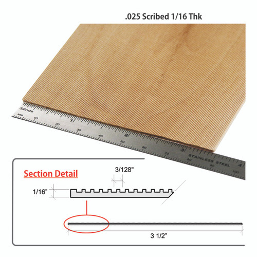 0.025" Scribed Siding 1/16" Thick