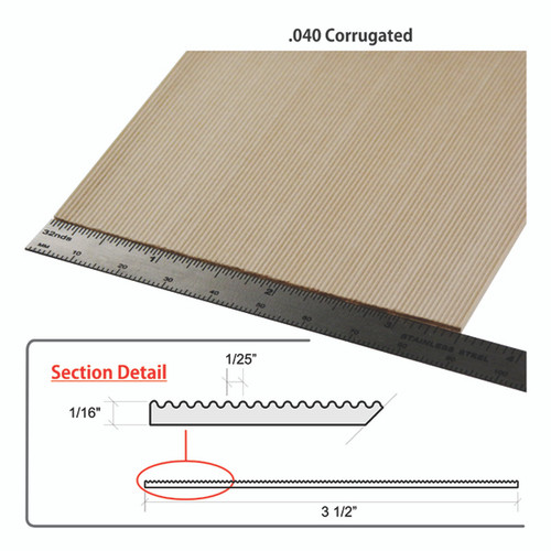 0.040" Basswood Corrugated  Sheet