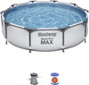 Bestway 10ft Steel Pro Frame Swimming Pool Set with Pump with UK plug, 305 x76cm