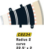 Scalextric Track - Radius 2 Curve 22.5o (2)(C154)