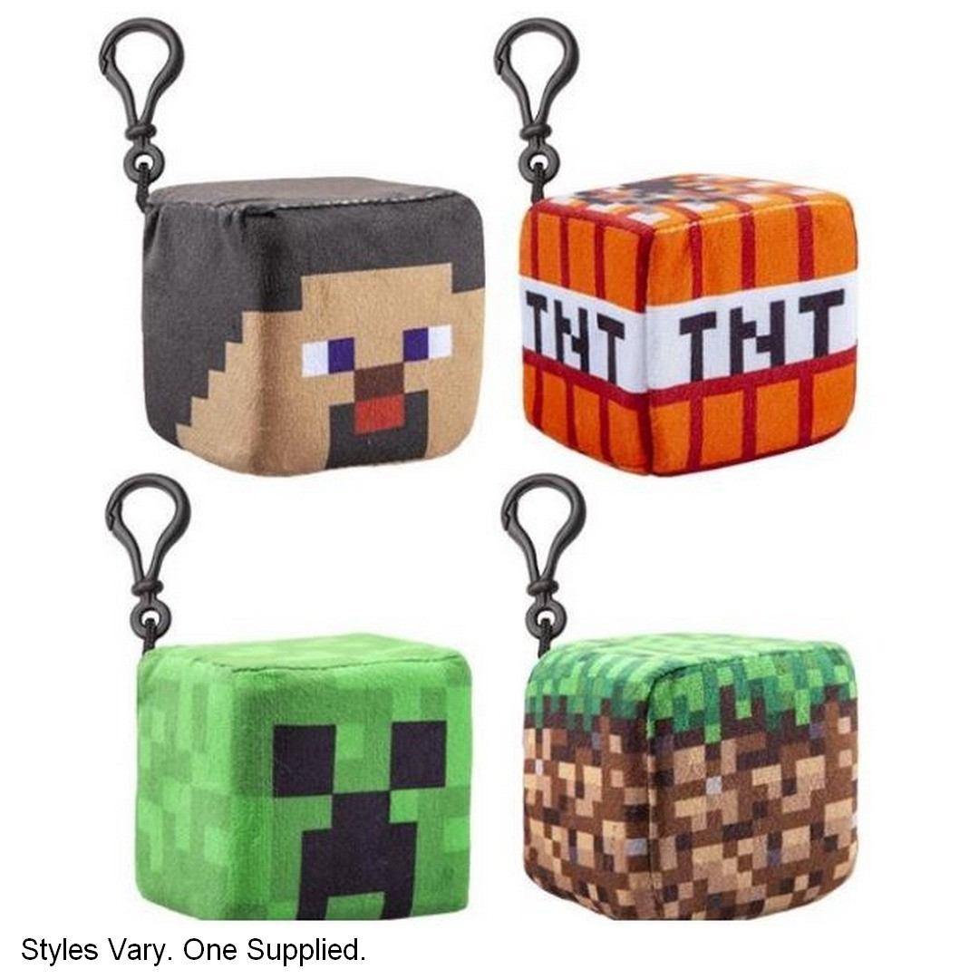 Minecraft Plush Cube Clip On (One at Random) - Main Image