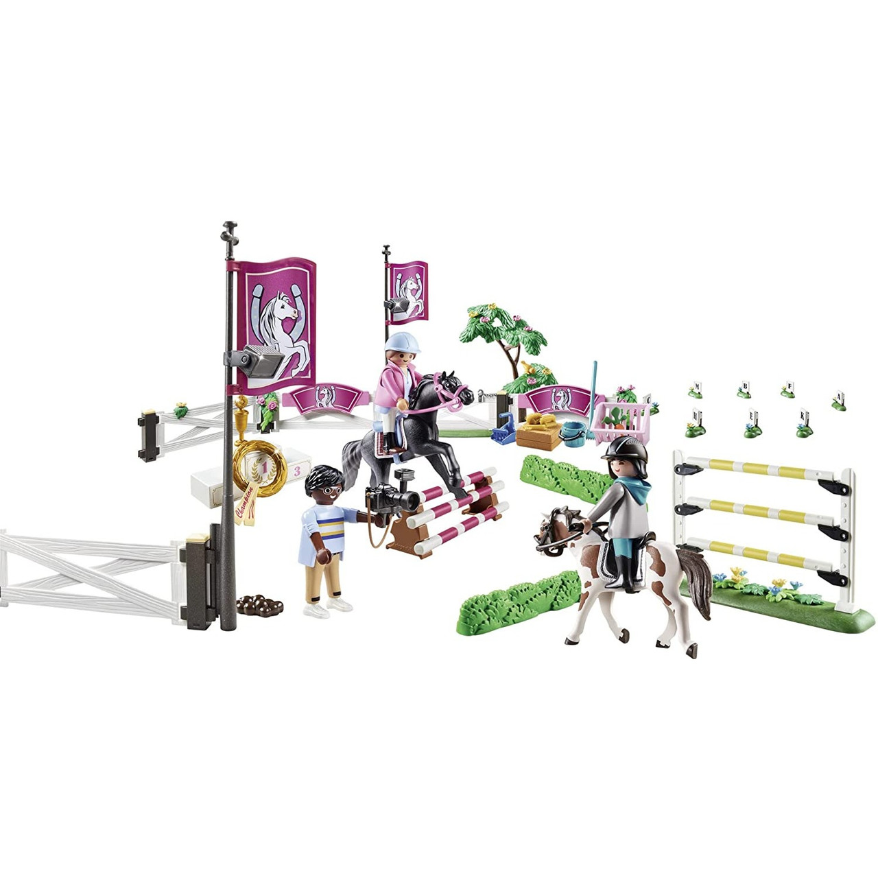 Playmobil Starter Pack Horseback Riding Set - Includes Figures, Horse, Paddock & Accessories