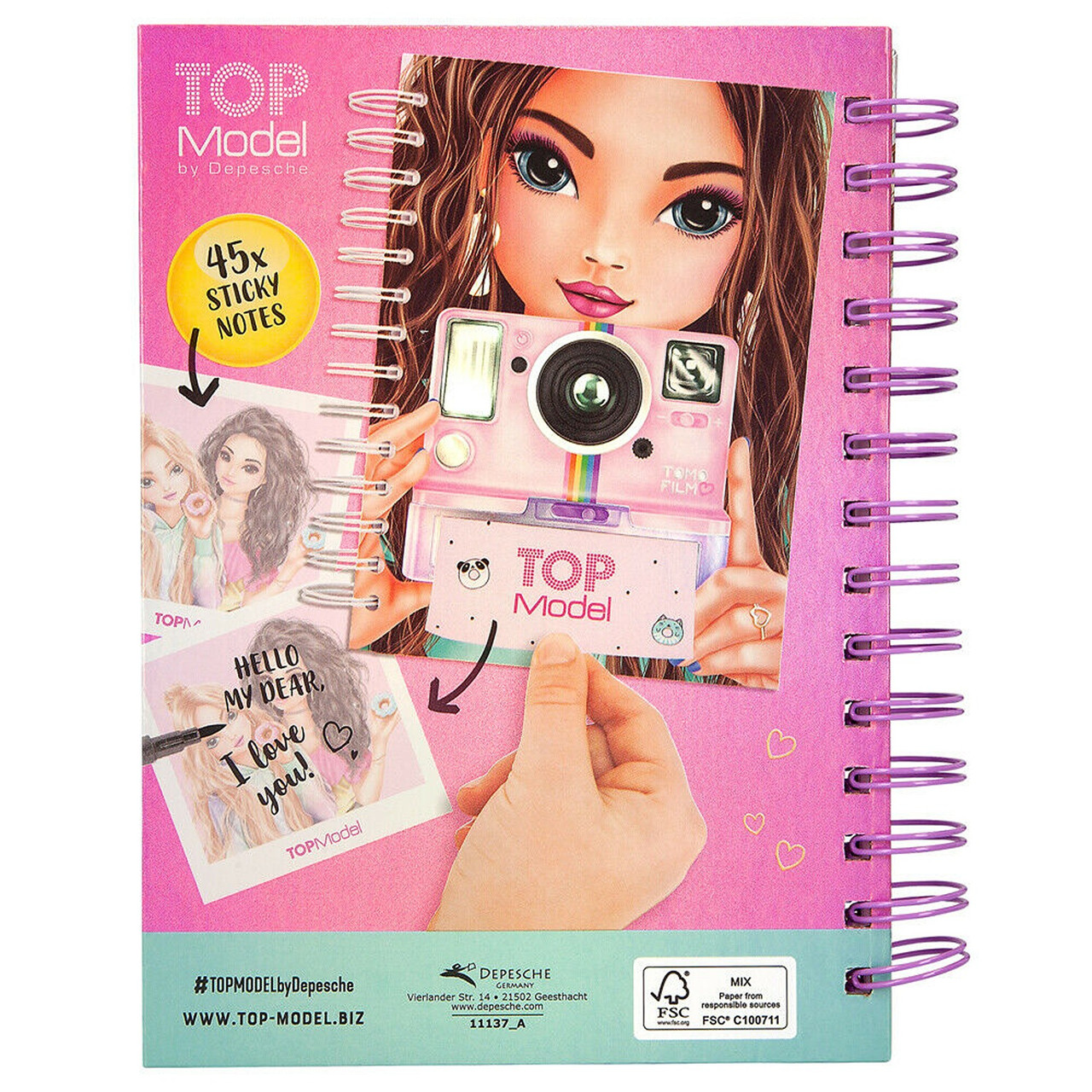 Top Model Notebook Candy TOPModel Notebook with Selfie Notes