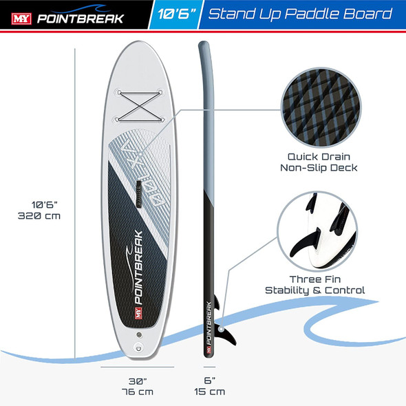 M.Y. Point Break 10ft 6in Inflatable Stand Up Paddleboard Set