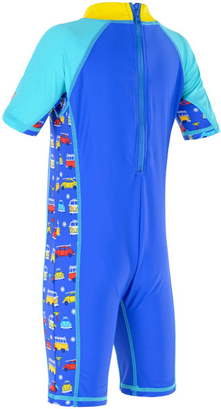 Board Masters Volkswagen Boys Upf 50+ Protection Sunsuit - Kids Swimsuit - Blue Age2