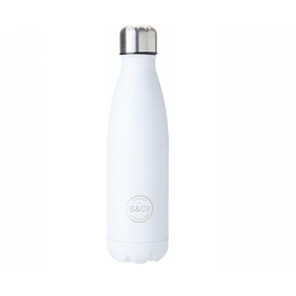 B&Co Mono 500ml Bottle Flask White