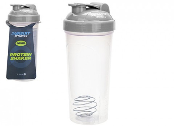 Pursuit Fitness 700ml Protein Shaker Bottle - Grey