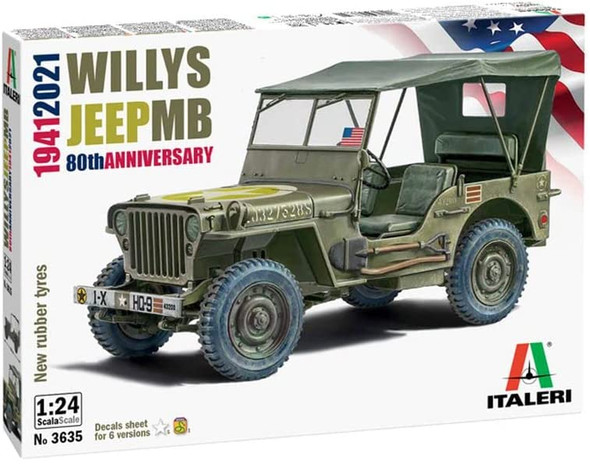 Italeri 3635 Willys Jeep MB 80th Anniversary 1:24 Model Kit